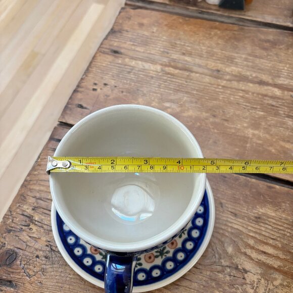 Boleslawiec Polish Pottery Large Mug with Plate - Picture 4 of 6